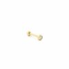 Piercing Bijoulux | Piercing Pequeno Bolinhas Dourado Folheado Com Zirconia