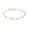 Pulseira Bijoulux | Pulseira Dourada Folheado Com Pedra Lilas