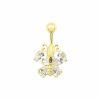 Piercing Bijoulux | Piercing Dourado Folheado De Borboleta Em Zirconia