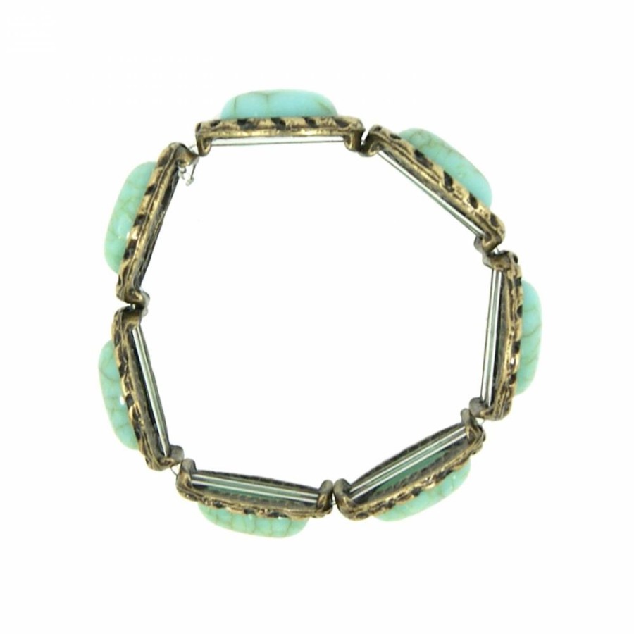 Pulseira Bijoulux | Pulseira Ouro Velho Com Pedras Verdes