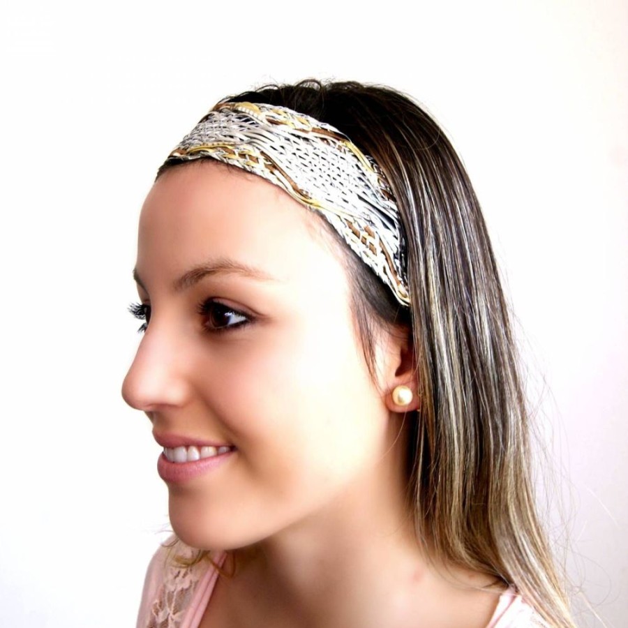 Para Cabelos Bijoulux | Headband Larga Prateada