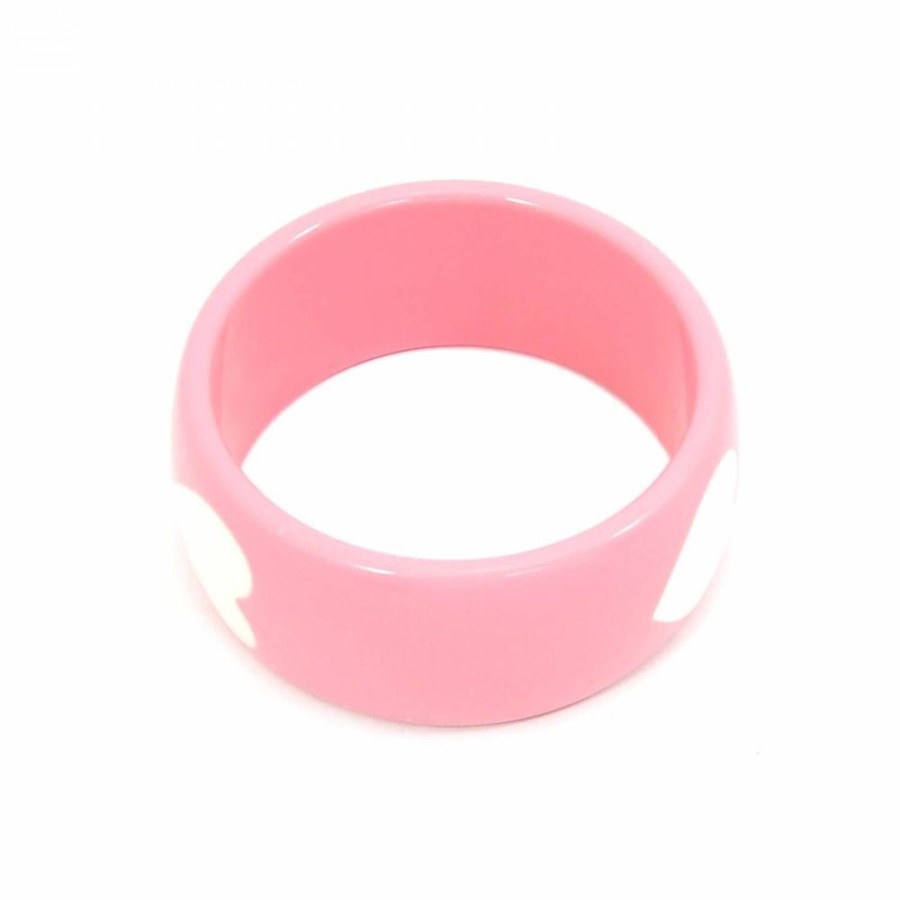 Super Promo Bijoulux | Pulseira Acrilica Rosa Coracao