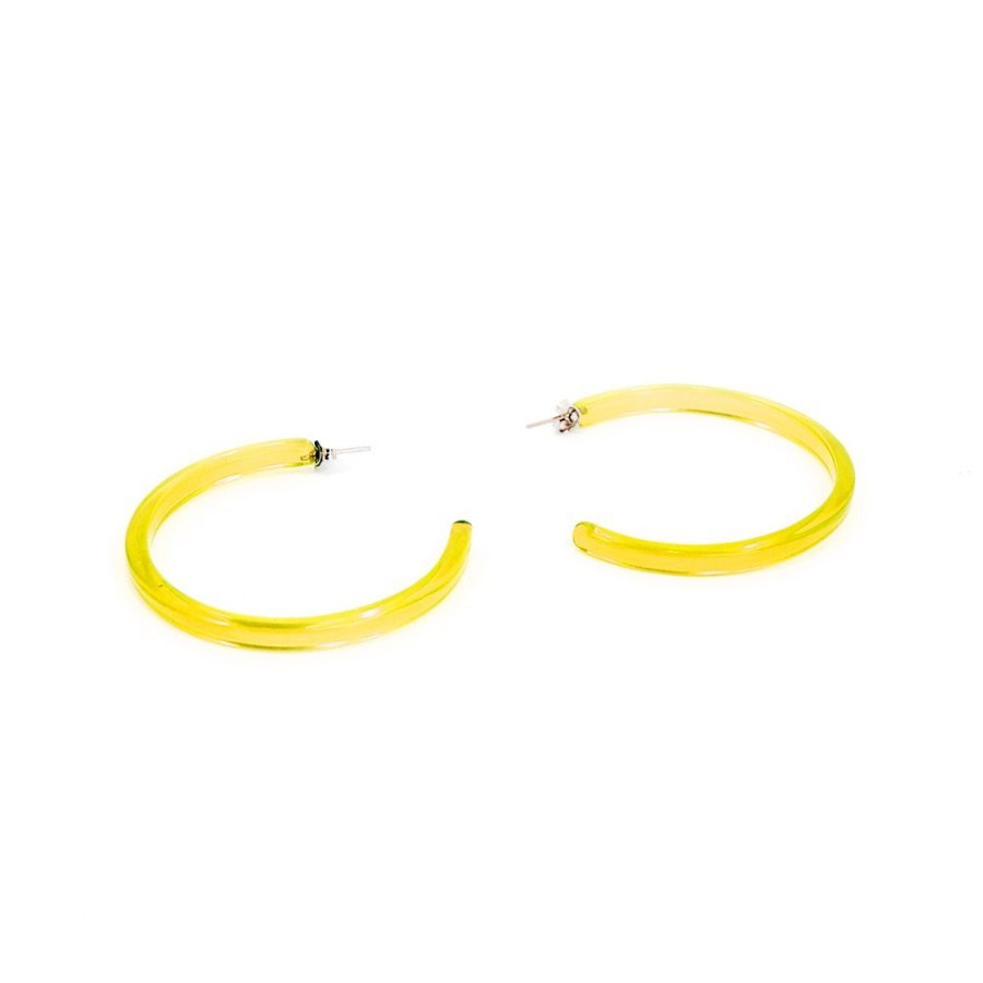 Brinco Bijoulux | Brinco Argola De Acrilico Amarelo