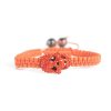 Pulseira Bijoulux | Pulseira Laranja Com Caveira Em Strass