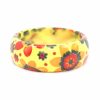 Super Promo Bijoulux | Pulseira Bracelete Amarelo Com Flores