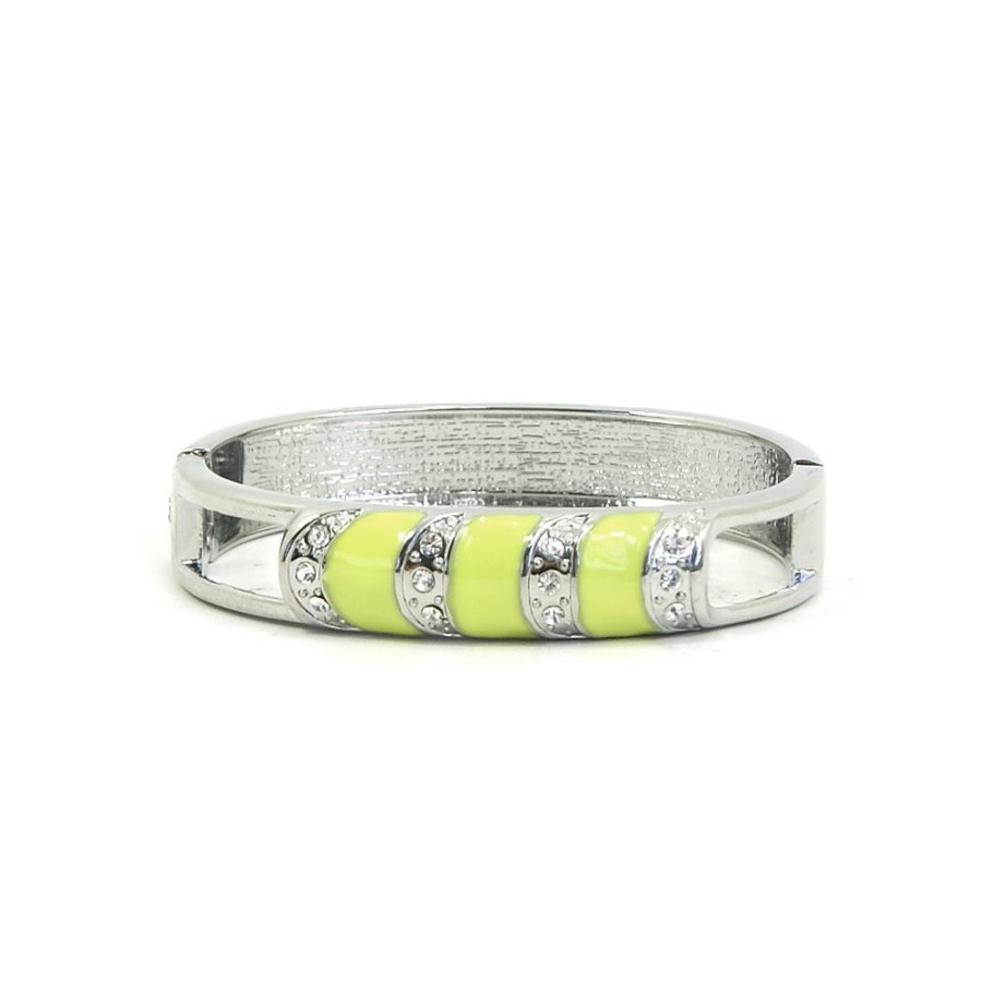 Pulseira Bijoulux | Pulseira Bracelete Prateado E Verde